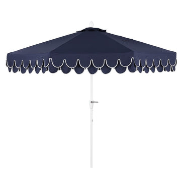 Tracy 9 ft. Classic MidCentury Scalloped Fringe Market Patio Umbrella